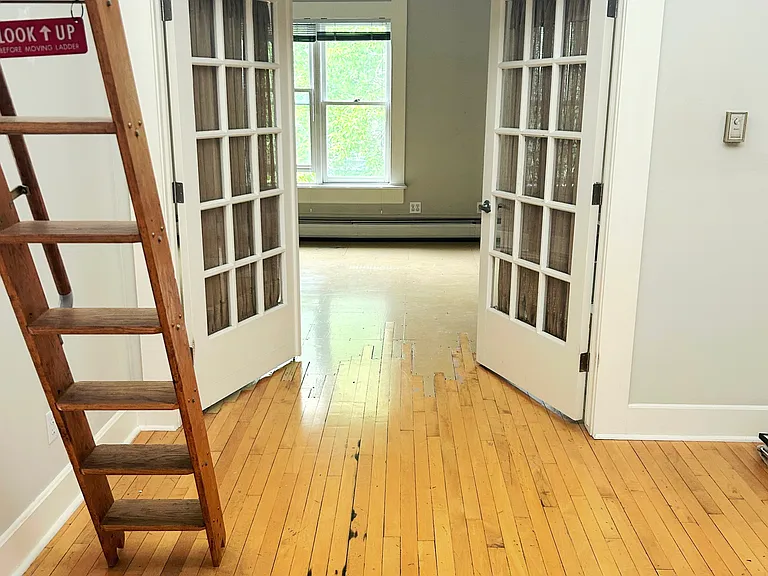 View from gallery space into bedroom.