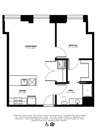 Floor plan One Bedrooms Main Building