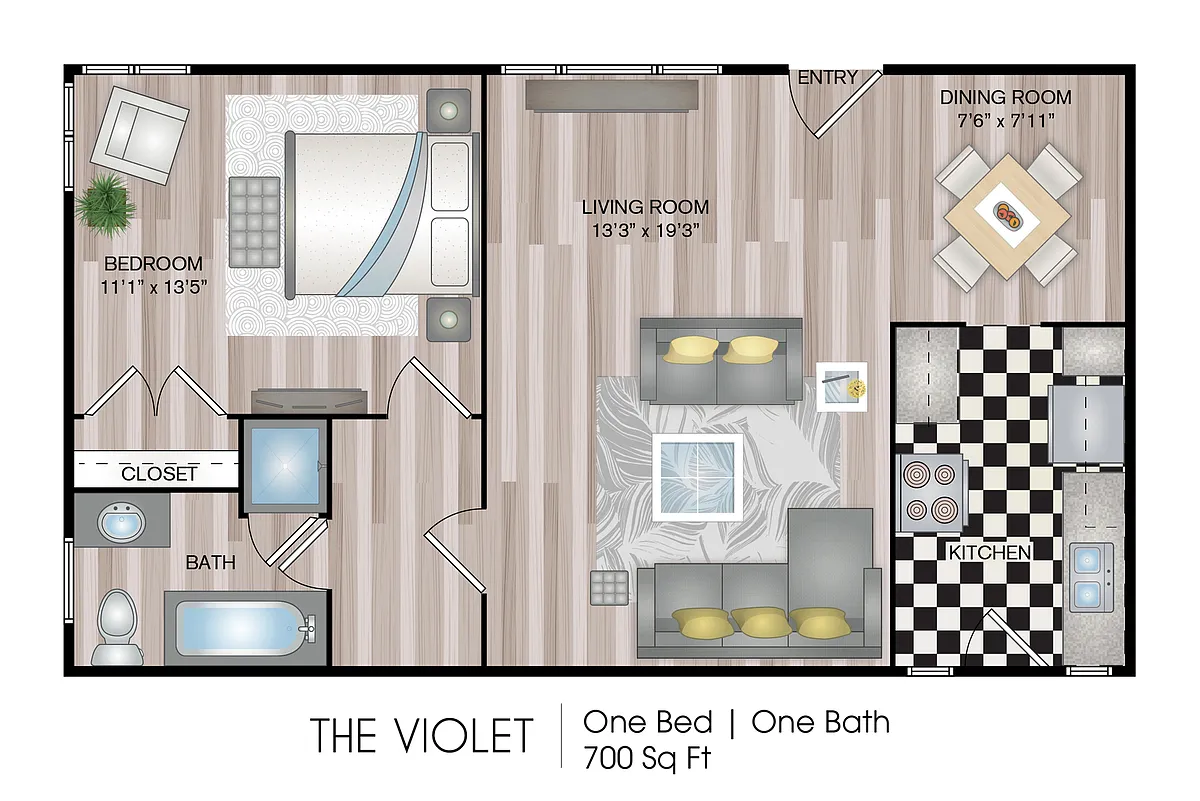 Floor plan The Violet Renovated (Garden)