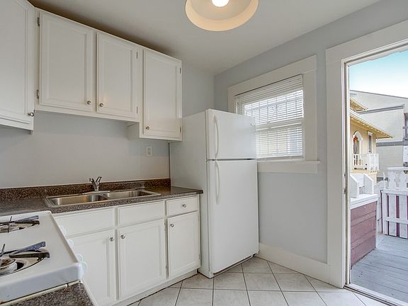 Kitchen leads to back deck