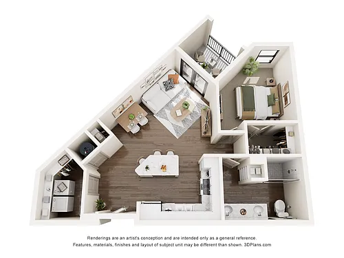 Floor plan A2 - 1 Bed