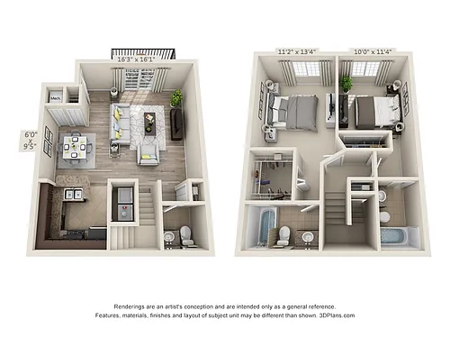 Floor plan Bay 2x2.5 Townhouse