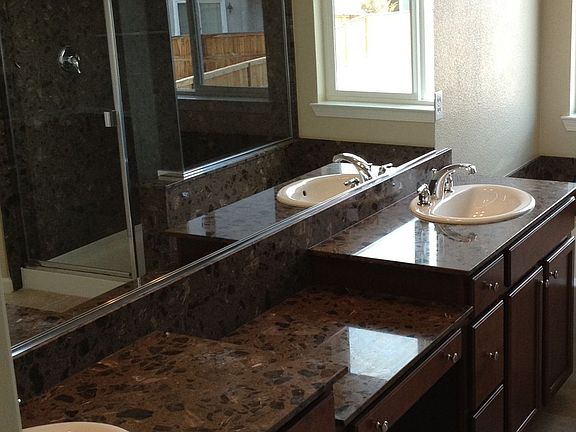 Master Bath Sinks (shower relefted in mirror)