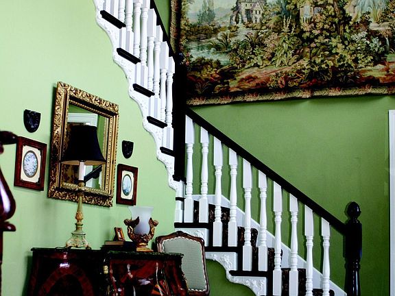 Foyer with front stairs