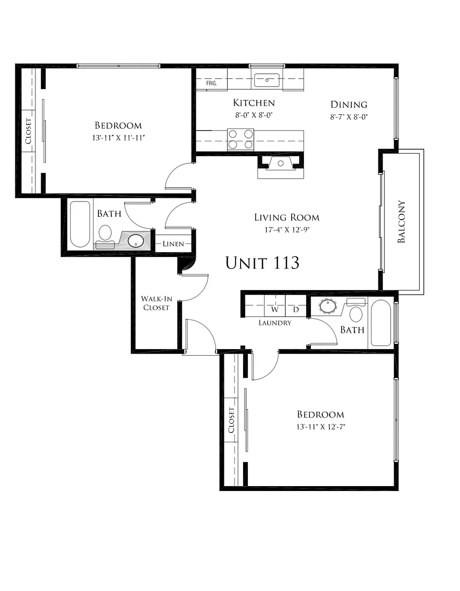 Floor plan Two Bedroom