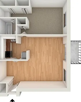 One bedroom floor plan One bedroom floor plan