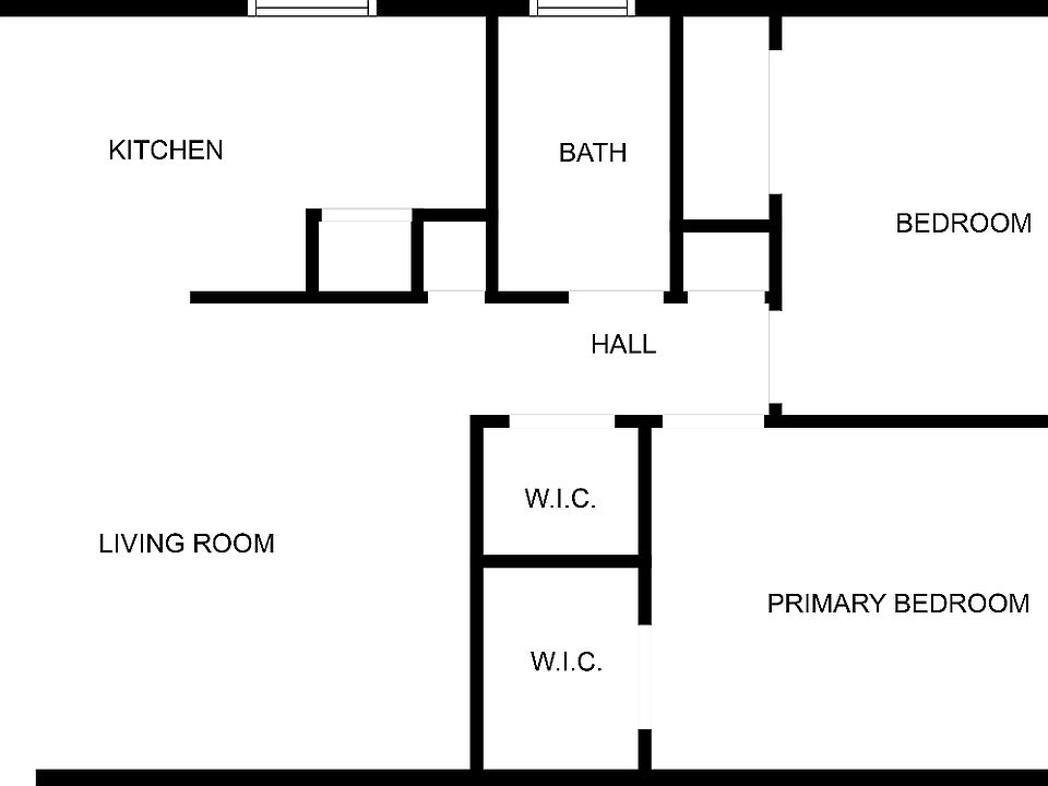 Floor plan. 830 sq ft. Tons of storage and large walk in closets.