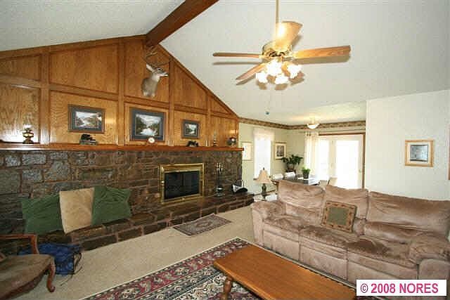 Beautiful Living room with sandstone foreplace!