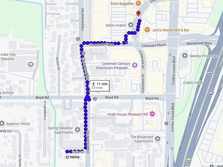 11 min walk to Pleasant Hill Downtown