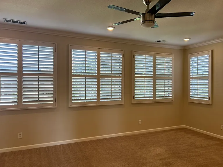 Spacious master bedroom, freshly painted interiors