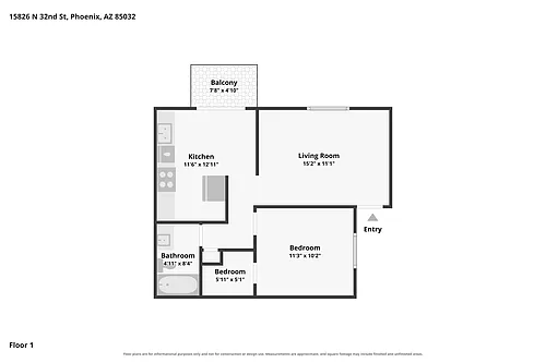 Floor plan One Bedroom