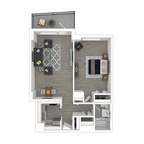 Floor plan A1.1R - Renovated 1 Bed/1 Bath
