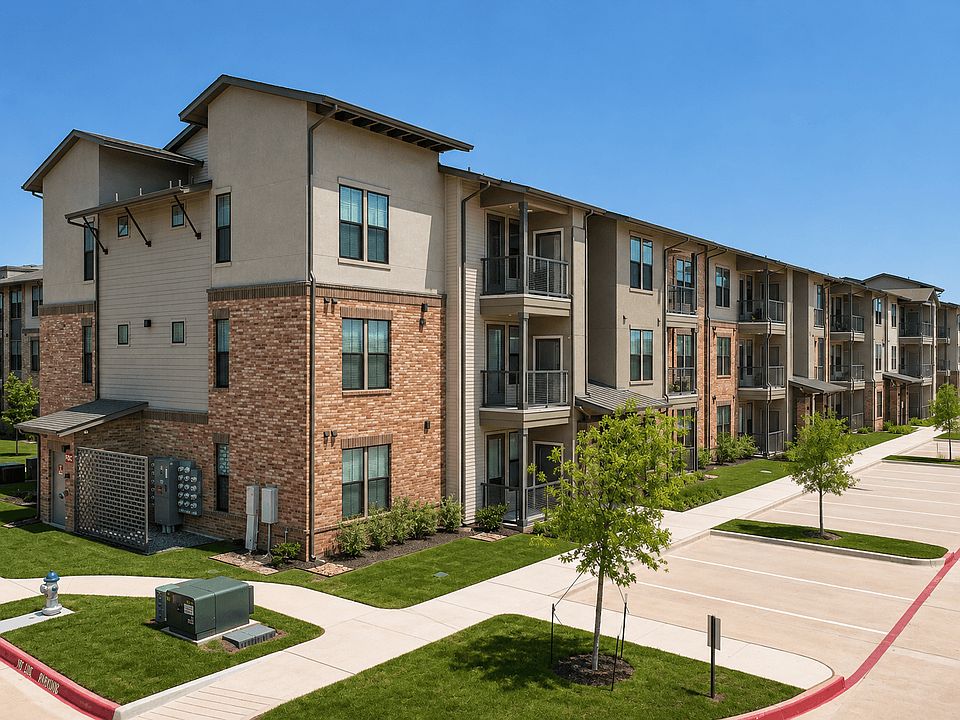 Contemporary apartment homes featuring modern architecture and beautifully maintained grounds.