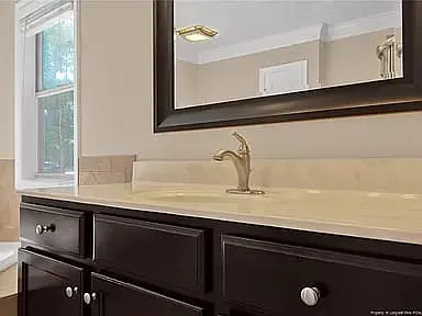 Ample counter space in Master Bathroom.