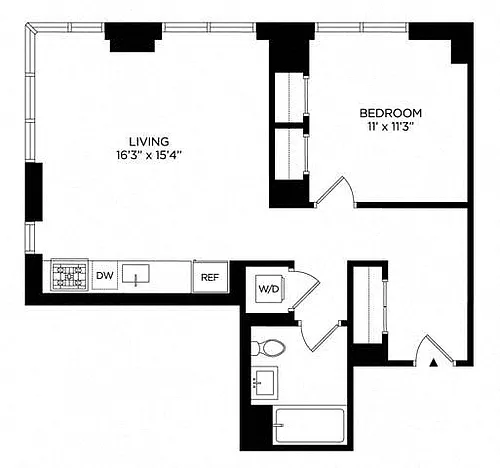 Floor plan 1BP East