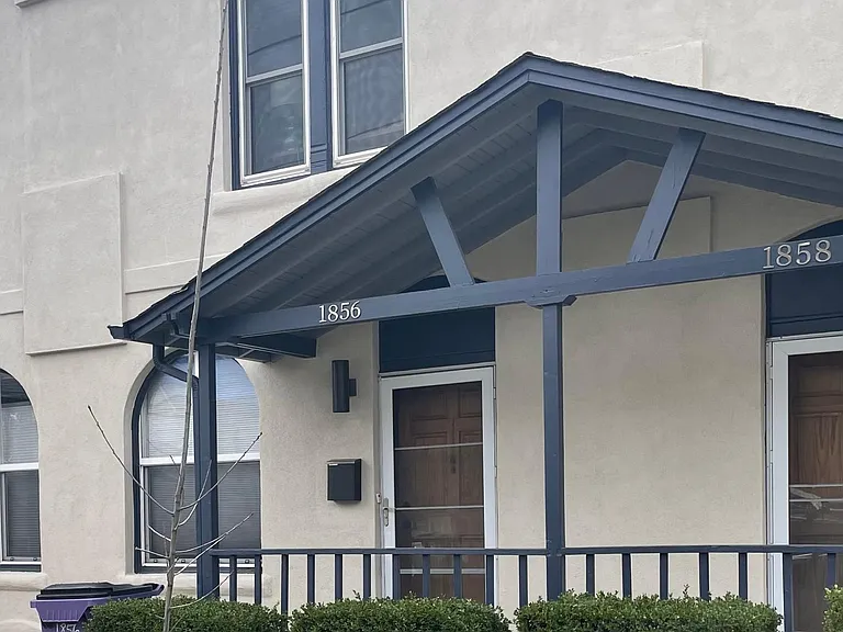 Exterior view of row house.