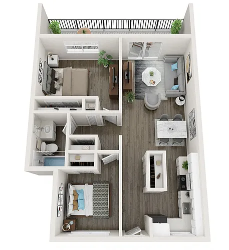 Floor plan Sausalito 2x1
