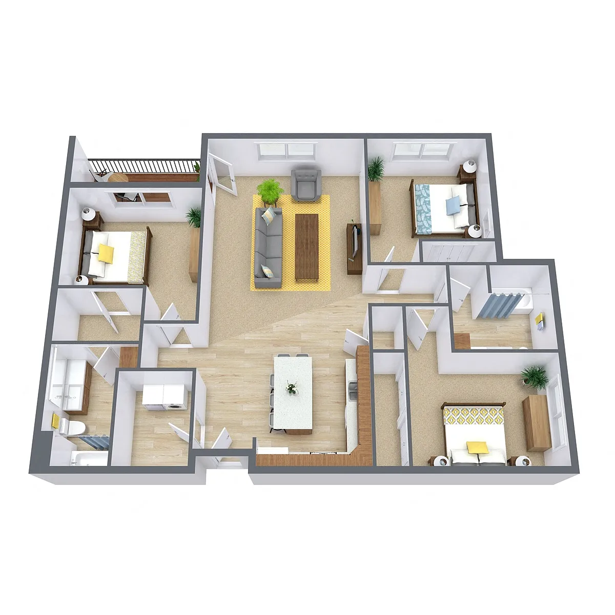 Floor plan Three Bedroom 32A