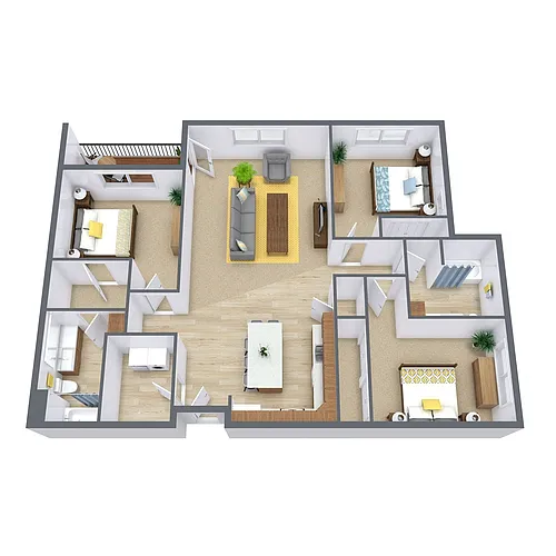Floor plan Three Bedroom 32A