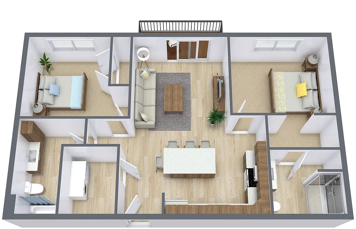 Floor plan Two Bedroom 22A