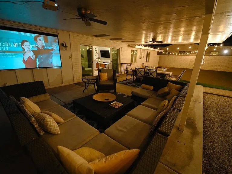 Projector available for outdoor movie nights and big-screen sports