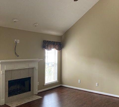 Great room with a fireplace