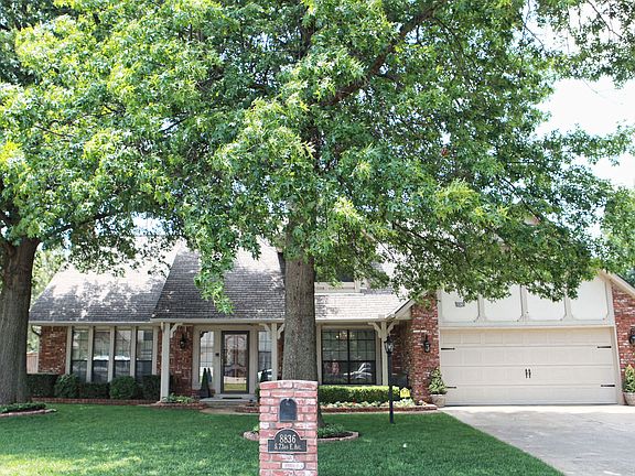 Mature trees, oversized lot.