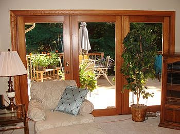 Closer view of the patio door