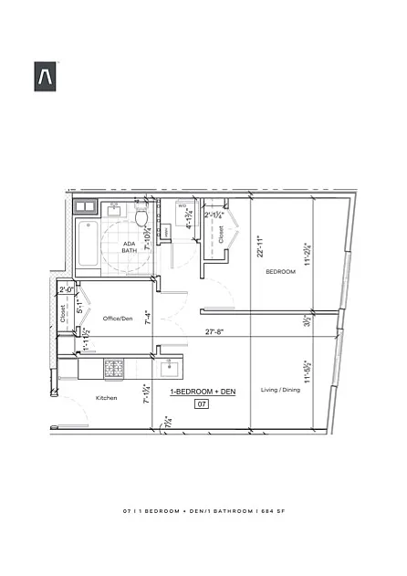 Floor plan 07 1 bed den