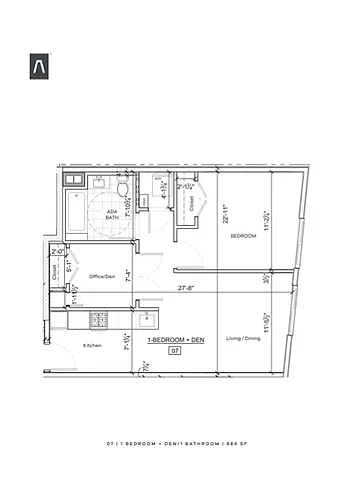 Floor plan 07 1 bed den