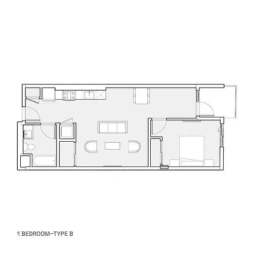 Floor plan 1 Bedroom - Type B
