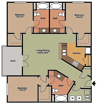 Floor plan Pinehurst (Upper or Main level)