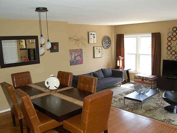 Living room view from dining