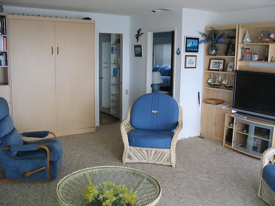 living room showing Murphy bed