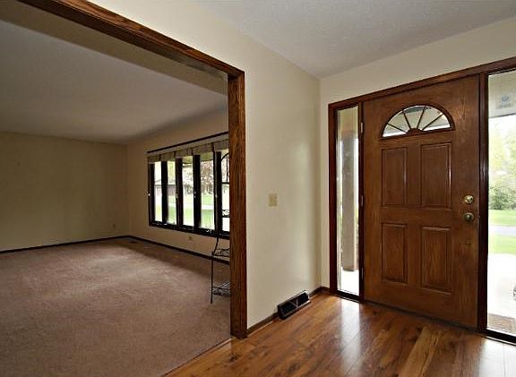 Spacious entryway filled with light.