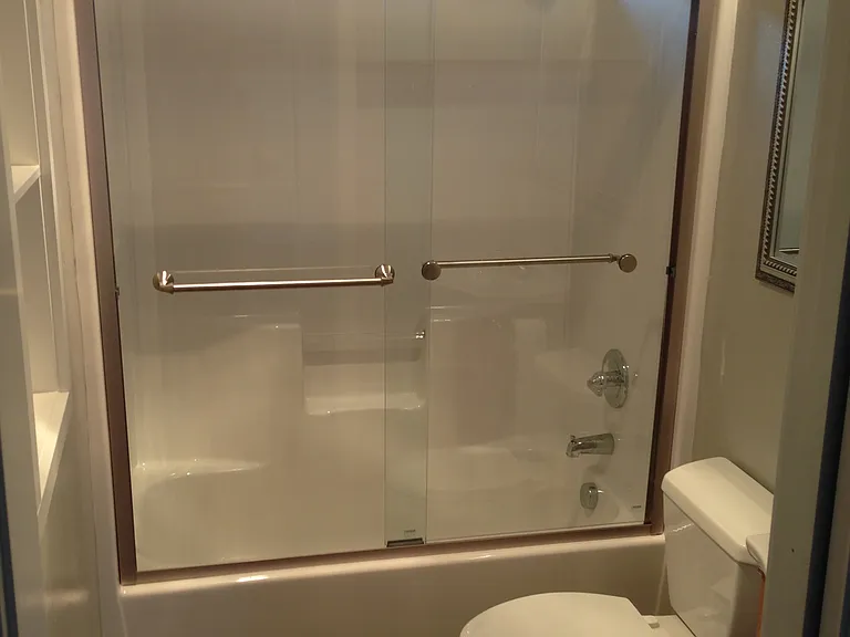 Guest bathroom with shower and tub