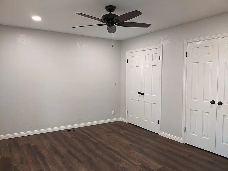 Double closets in master bedroom