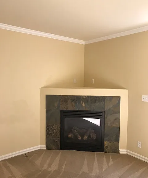 Gas fireplace in living room