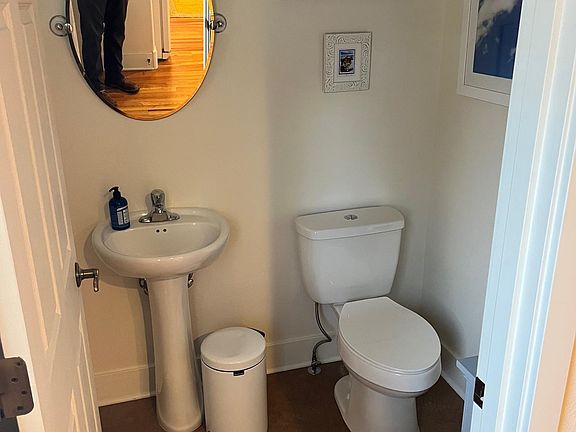 Mid level half bath off kitchen