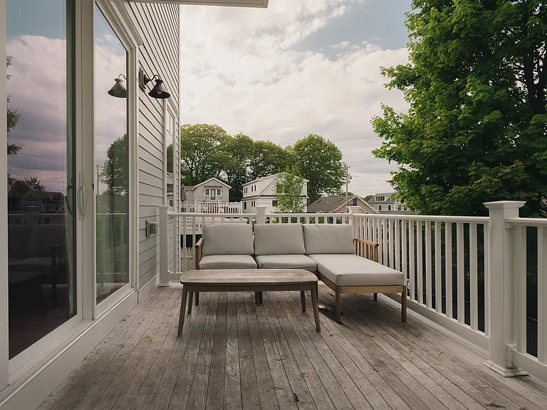 Back deck from dining sliding door