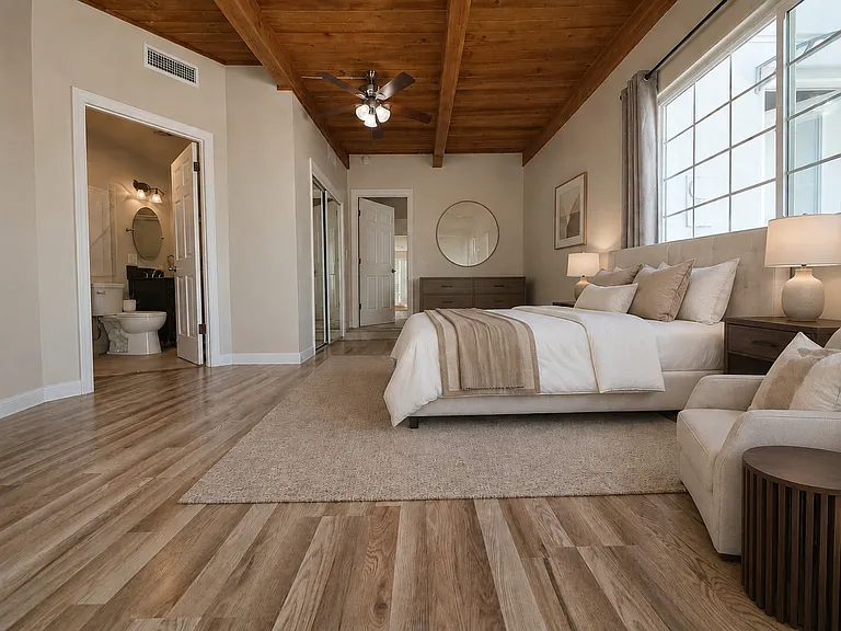 AI generated image, master bedroom furnished