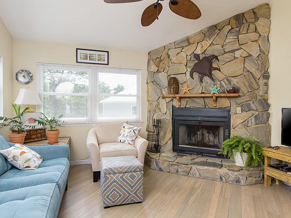 Living area with fireplace