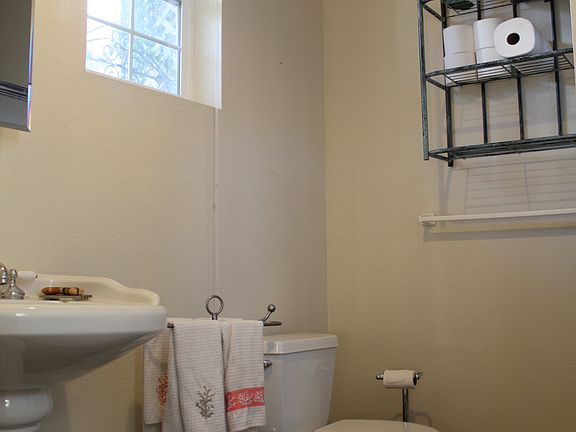 Downstairs bathroom with standing shower.