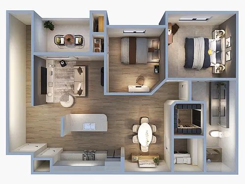 Floor plan 1 Bedroom 1 Bathroom w/Garage