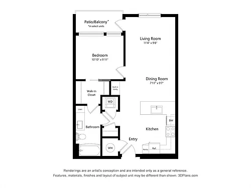 Floor plan 1Bed-A01