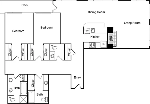 Floor plan 2 Bed Penthouse 1800