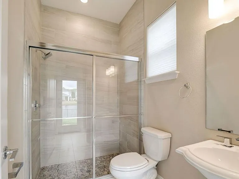 1st floor pool bathroom with standing shower
