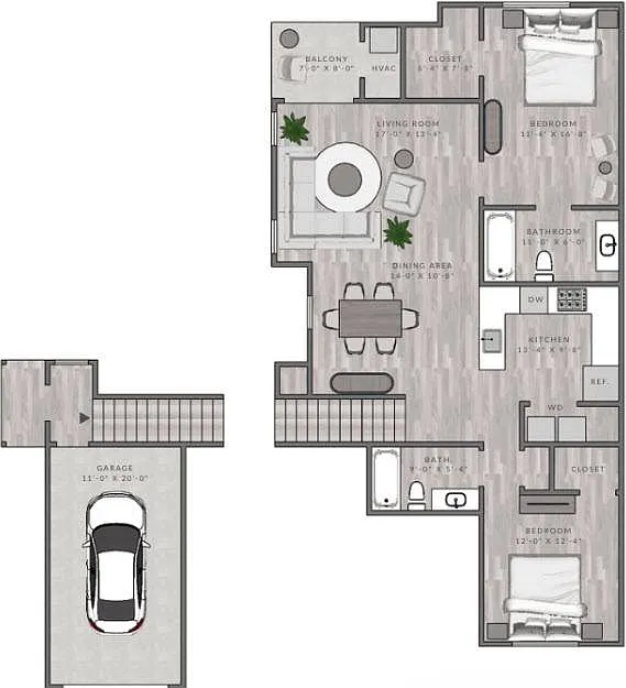 Floor plan B4-2X2