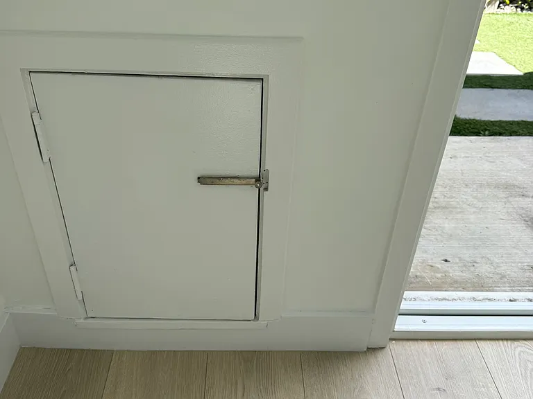 doggy door going to your private yard off living room