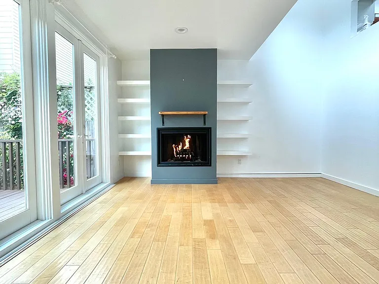 Living room with fireplace